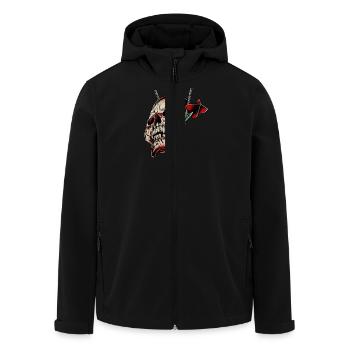 Dart Shirt Skull Zip V2 RAHMENLOS Design - Recycelte Männer Softshell-Jacke von Stanley/Stella - Schwarz - Vorne - AI Model Male 185 light (185cm)