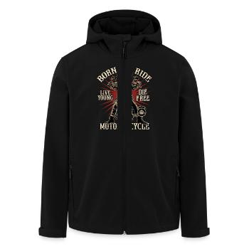 Biker Shirt Born To Ride motorcycle - Recycelte Männer Softshell-Jacke von Stanley/Stella - Schwarz - Vorne - AI Model Male 185 light (185cm)