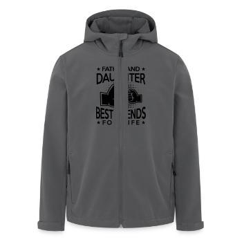 Father and Daughter best friends for life fistbump - Veste softshell homme en polyester recyclé Stanley/Stella - noir - Devant - AI Model Male 185 light (185cm)
