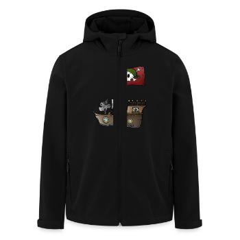 Piratenschiff mit Maus und Maulwurf - Recycelte Männer Softshell-Jacke von Stanley/Stella - Schwarz - Vorne - AI Model Male 185 light (185cm)
