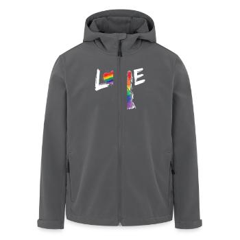 Love & Peace - gay pride gender - Veste softshell homme en polyester recyclé Stanley/Stella - charbon - Devant - AI Model Male 185 light (185cm)