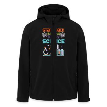 Stand back i'm going to try Science - Men’s Recycled Softshell Jacket by Stanley/Stella - black - Front - AI Model Male 185 light (185cm)