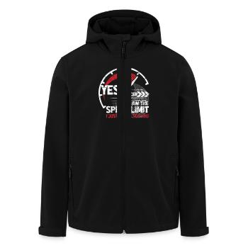 Yes Officer i saw the Speed Limit - Men’s Recycled Softshell Jacket by Stanley/Stella - black - Front - AI Model Male 185 light (185cm)