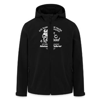 Ich hab kein Motorrad aber meinen Motorradfahrer - Recycelte Männer Softshell-Jacke von Stanley/Stella - Schwarz - Vorne - AI Model Male 185 light (185cm)