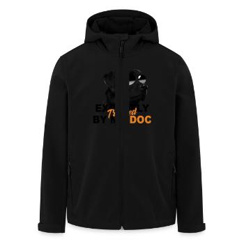 Trained expertly by my dog - Men’s Recycled Softshell Jacket by Stanley/Stella - black - Front - AI Model Male 185 light (185cm)