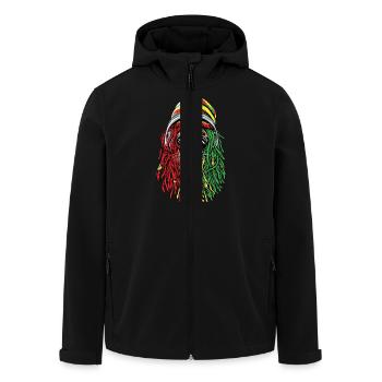 Lion Reggae - Men’s Recycled Softshell Jacket by Stanley/Stella - black - Front - AI Model Male 185 light (185cm)