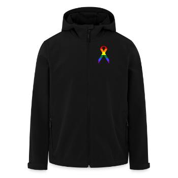 LGBT loop rainbow flag - Men’s Recycled Softshell Jacket by Stanley/Stella - black - Front - AI Model Male 185 light (185cm)
