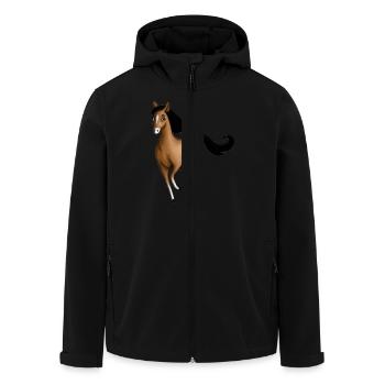 Braunes Pferd - Recycelte Männer Softshell-Jacke von Stanley/Stella - Schwarz - Vorne - AI Model Male 185 light (185cm)