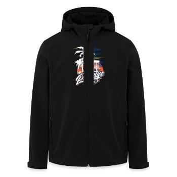 Paradise Disc Golf - Recycelte Männer Softshell-Jacke von Stanley/Stella - Schwarz - Vorne - AI Model Male 185 light (185cm)