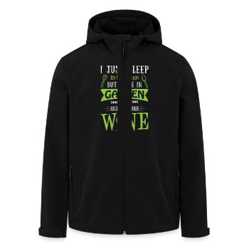 I live in Garden nature flower fan drinking - Recycelte Männer Softshell-Jacke von Stanley/Stella - Schwarz - Vorne - AI Model Male 185 light (185cm)