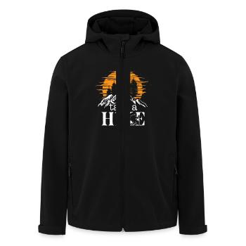 Take a Hike camping hiking wilderness fireplace - Recycelte Männer Softshell-Jacke von Stanley/Stella - Schwarz - Vorne - AI Model Male 185 light (185cm)