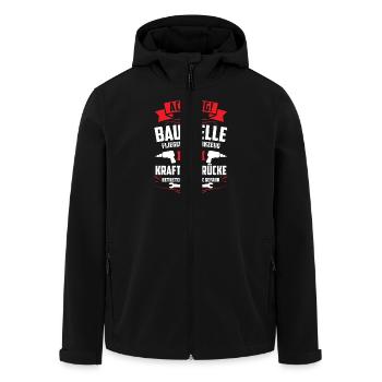 Achtung Baustelle fliegendes Werkzeug - Recycelte Männer Softshell-Jacke von Stanley/Stella - Schwarz - Vorne - AI Model Male 185 light (185cm)