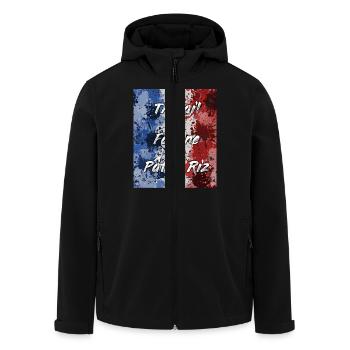 Travail Famine Pâtes Riz - Veste softshell homme en polyester recyclé Stanley/Stella - noir - Devant - AI Model Male 185 light (185cm)