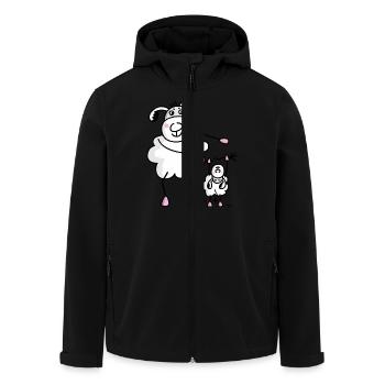 Moutons avec agneaux - Veste softshell homme en polyester recyclé Stanley/Stella - noir - Devant - AI Model Male 185 light (185cm)