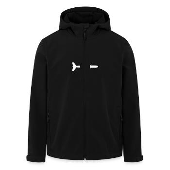 plane - Men’s Recycled Softshell Jacket by Stanley/Stella - black - Front - AI Model Male 185 light (185cm)