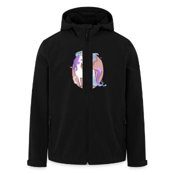 Einhorn Braut - Recycelte Männer Softshell-Jacke von Stanley/Stella - Schwarz - Vorne - AI Model Male 185 light (185cm)