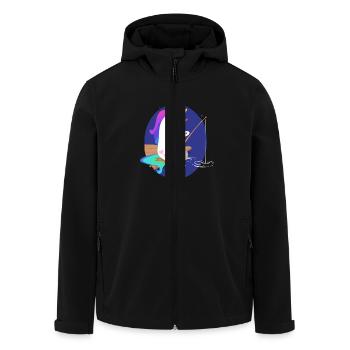Unicorn while fishing - Men’s Recycled Softshell Jacket by Stanley/Stella - black - Front - AI Model Male 185 light (185cm)