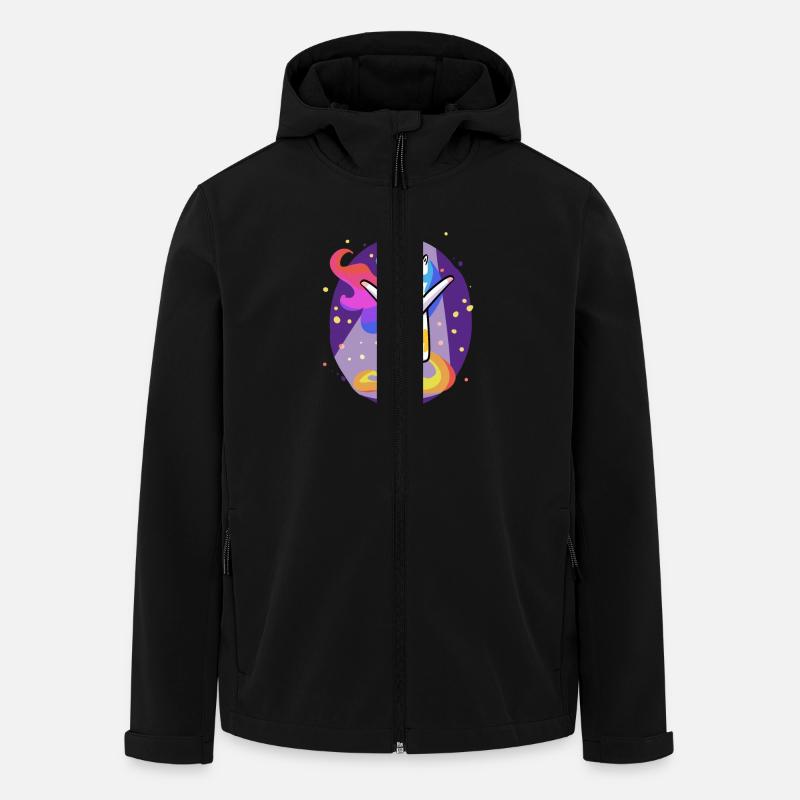 Party Einhorn - Recycelte Männer Softshell-Jacke von Stanley/Stella - Schwarz