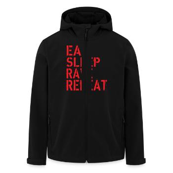 Eat Rave Sleep - Recycelte Männer Softshell-Jacke von Stanley/Stella - Schwarz - Vorne - AI Model Male 185 light (185cm)