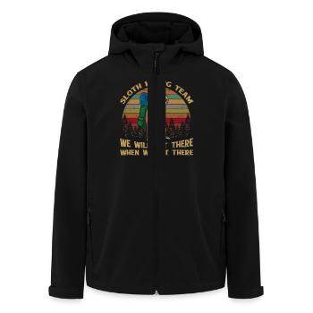 Sloth Hiking Team We Will Get There When We Get - Recycelte Männer Softshell-Jacke von Stanley/Stella - Schwarz - Vorne - AI Model Male 185 light (185cm)