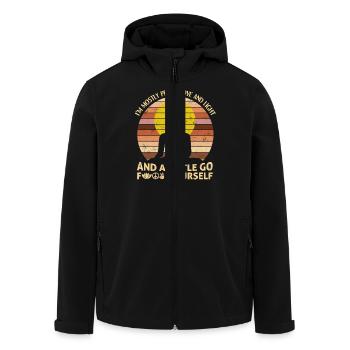 Je suis surtout Peace Love Light et un peu de yoga - Veste softshell homme en polyester recyclé Stanley/Stella - noir - Devant - AI Model Male 185 light (185cm)