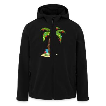 Christmas palm - Men’s Recycled Softshell Jacket by Stanley/Stella - black - Front - AI Model Male 185 light (185cm)
