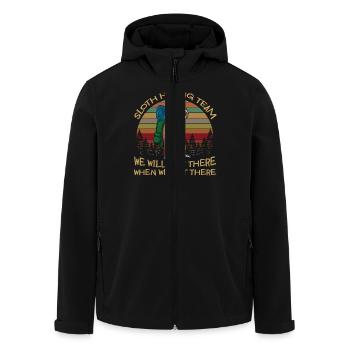 Sloth Hiking Team We Will Get There When We Get - Recycelte Männer Softshell-Jacke von Stanley/Stella - Schwarz - Vorne - AI Model Male 185 light (185cm)
