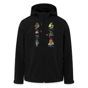 Vintage Botanical Floral Flower T-Shirt - Men’s Recycled Softshell Jacket by Stanley/Stella - black - Front - AI Model Male 185 light (185cm)