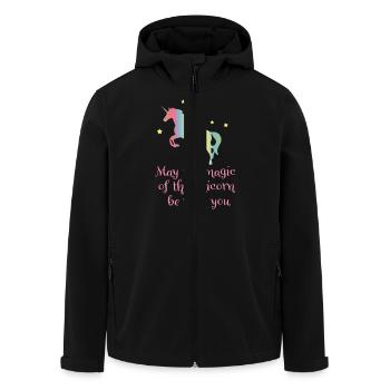 Unicorn - Men’s Recycled Softshell Jacket by Stanley/Stella - black - Front - AI Model Male 185 light (185cm)