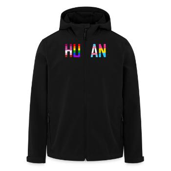HUMAN Flag LGBT Mois de la fierté gay transgenre tshirt - Veste softshell homme en polyester recyclé Stanley/Stella - noir - Devant - AI Model Male 185 light (185cm)
