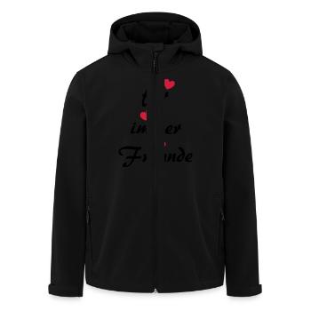 Für immer Freunde mit Herz - Recycelte Männer Softshell-Jacke von Stanley/Stella - Schwarz - Vorne - AI Model Male 185 light (185cm)