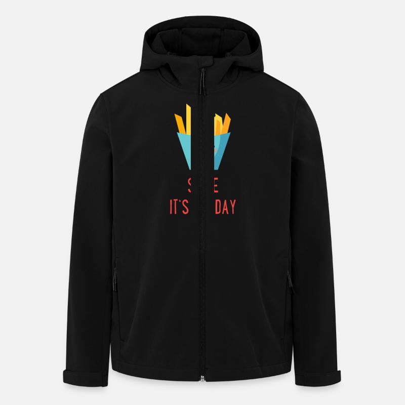 Frites - Veste softshell homme en polyester recyclé Stanley/Stella - noir