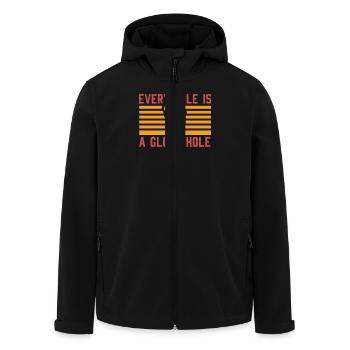 Lustiges Bier Pong - Jedes Loch ist ein - Recycelte Männer Softshell-Jacke von Stanley/Stella - Schwarz - Vorne - AI Model Male 185 light (185cm)