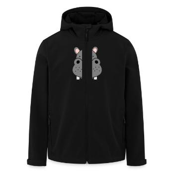 hippo - Men’s Recycled Softshell Jacket by Stanley/Stella - black - Front - AI Model Male 185 light (185cm)