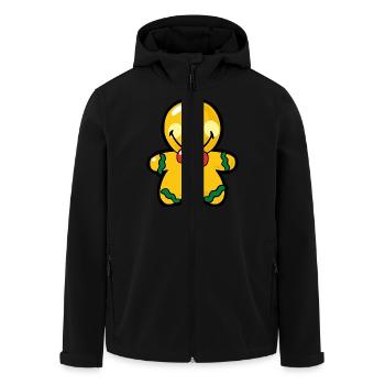 Smiley Christmas Gingerbread - Veste softshell homme en polyester recyclé Stanley/Stella - noir - Devant - AI Model Male 185 light (185cm)