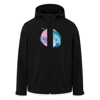 Pike angler "Pike Fishing" - Men’s Recycled Softshell Jacket by Stanley/Stella - black - Front - AI Model Male 185 light (185cm)