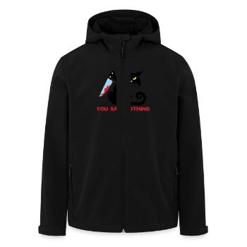 Chat noir meurtrier avec couteau suspect - Veste softshell homme en polyester recyclé Stanley/Stella - noir - Devant - AI Model Male 185 light (185cm)
