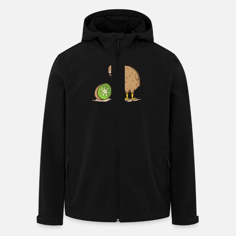 Kiwi Neuseeland flugunfähig Vogel Kiwifrucht - Recycelte Männer Softshell-Jacke von Stanley/Stella - Schwarz
