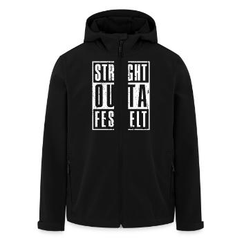 Straight outta Festzelt - - Wiesn-Bier - Recycelte Männer Softshell-Jacke von Stanley/Stella - Schwarz - Vorne - AI Model Male 185 light (185cm)