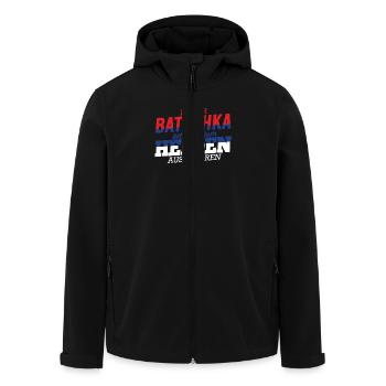 Serbien In der Batschka geboren zum Helden auserko - Recycelte Männer Softshell-Jacke von Stanley/Stella - Schwarz - Vorne - AI Model Male 185 light (185cm)
