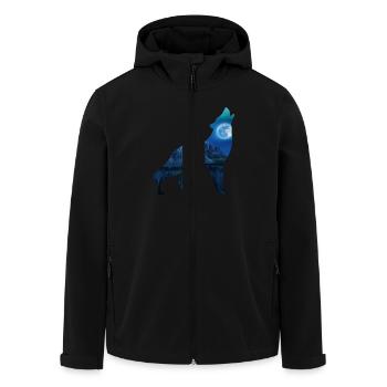 Wolf Mond - Recycelte Männer Softshell-Jacke von Stanley/Stella - Schwarz - Vorne - AI Model Male 185 light (185cm)