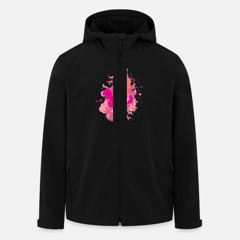 Farbklecks - Recycelte Männer Softshell-Jacke von Stanley/Stella - Schwarz