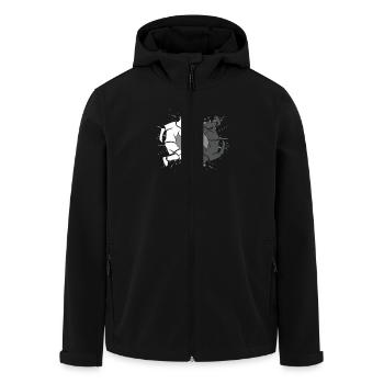 Soccer Yin Yang - Men’s Recycled Softshell Jacket by Stanley/Stella - black - Front - AI Model Male 185 light (185cm)