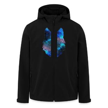 Polygon Wolf Tier Wildnis Space Galaxie Universum - Recycelte Männer Softshell-Jacke von Stanley/Stella - Schwarz - Vorne - AI Model Male 185 light (185cm)
