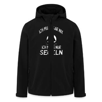I don't have to do anything - I just have to sail - Men’s Recycled Softshell Jacket by Stanley/Stella - black - Front - AI Model Male 185 light (185cm)