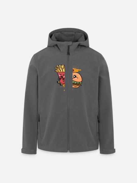 Hamburger frites amour saint valentin - Veste softshell homme en polyester recyclé Stanley/Stella - noir