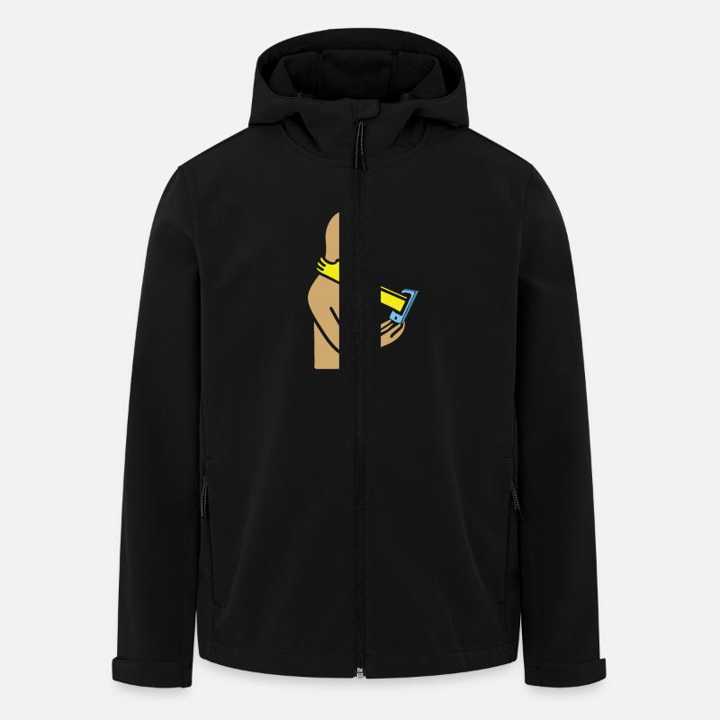 Tête de smartphone bâillonnement - Veste softshell homme en polyester recyclé Stanley/Stella - noir