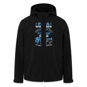 Geschenk Vatertag Papa wir haben versucht ... - Recycelte Männer Softshell-Jacke von Stanley/Stella - Schwarz - Vorne - AI Model Male 185 light (185cm)