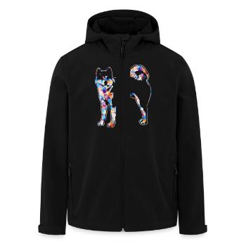 Akita Geometric Shirts - Men’s Recycled Softshell Jacket by Stanley/Stella - black - Front - AI Model Male 185 light (185cm)