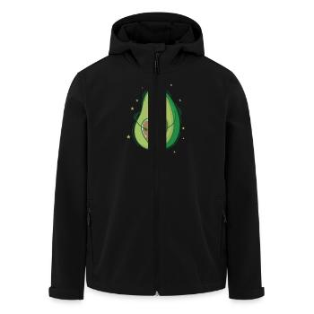 Avocado with heart as core - Men’s Recycled Softshell Jacket by Stanley/Stella - black - Front - AI Model Male 185 light (185cm)